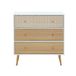 BAÏTA CAPUCINE Dressoir 3 laden - Wit en eiken - B 78 x D 39,5 x H 80 cm