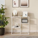 en.casa Console tafel Strömstad sidetable 80x80x26 cm wit mat