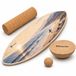 FunLife OCEAN BREEZE Balance Board Set mit Korkrolle und 2 Korkaufsätzen – Balance Board aus Birkenholz für Rumpf-, Gleichgewichts- und Koordinationstraining