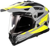 LS2 MX702 Pioneer II Namib Mat Grijs Fluo Geel Adventure Helm - Maat S