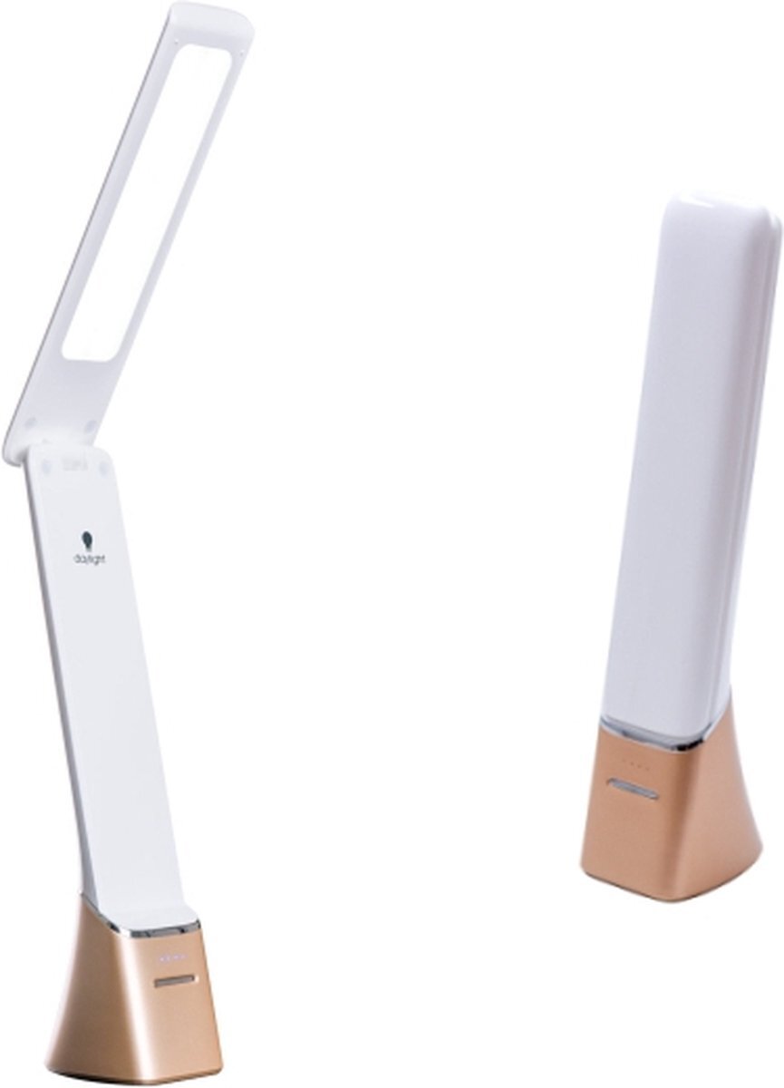 Daylight company Daylight Smart Go Bureaulamp met LED - Tafellamp met accu - Dimbaar - Opklapbaar - VERNIEUWD - Rose gold