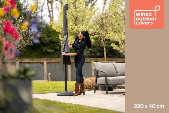 Winza Outdoor Covers Parasolhoes voor staande parasol - Zwart - 220 x 40 cm