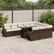 Maison Exclusive - Ensemble de meubles de jardin 11 pièces avec canapé et coussins, marron, en polyrotin