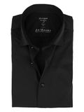 OLYMP Level 5 24/Seven body fit overhemd - zwart tricot - Strijkvriendelijk - Boordmaat: 38