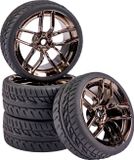 Carson Modellsport 1:10 Straatmodel Complete wielen Wegprofiel 10-spaaks Rook, Chroom 4 stuk(s)