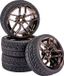 Carson Modellsport 1:10 Straatmodel Complete wielen Wegprofiel 10-spaaks Rook, Chroom 4 stuk(s)