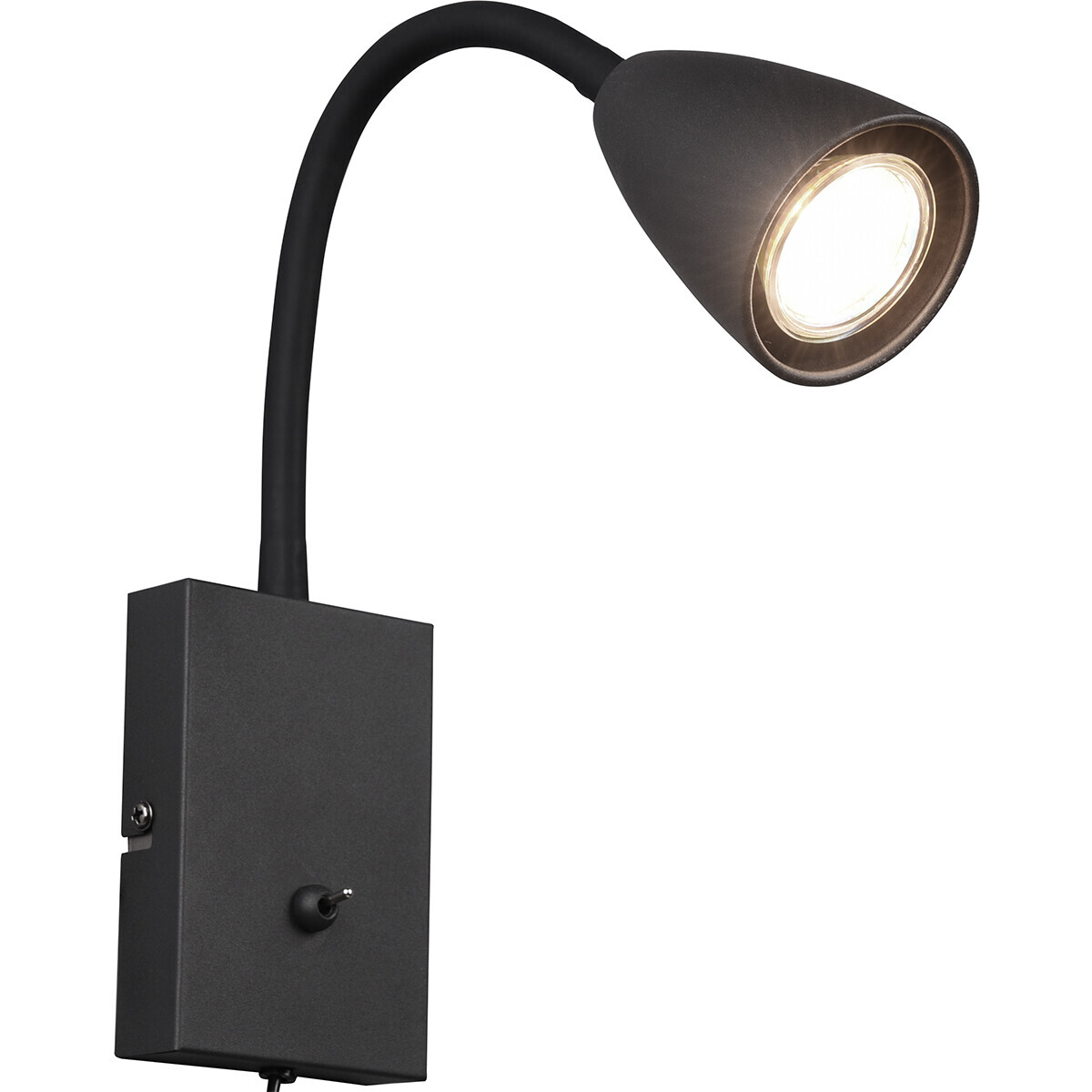 BES LED LED Wandspot - Wandverlichting - Trion Wolly - GU10 Fitting - 1-lichts - Rechthoek - Mat Zwart - Aluminium