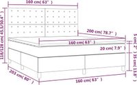 vidaXL Boxspringbed met matras en LED-verlichting, taupekleurig, 160x200 cm, gestoffeerd