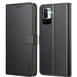 NONE Xiaomi Flip Protection Case voor Redmi Note 10 5G Leren portemonnee Zwarte telefoonhoesje met kaarthouder