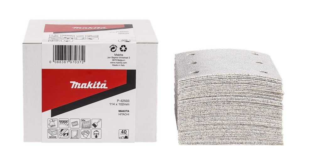 Makita Voordeelverpakking Schuurvel 114 x 102 mm white velcro - P-42525