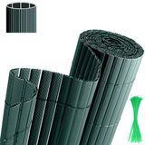 Merkloos 0.9x4m PVC Tuinscherm voor Privacy – Tuinafscheiding & Balkonscherm voor Tuin en Balkon - groen