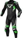 Macna Armadyl Geperforeerd tweedelig motorfiets lederen pak - Zwart/wit/groen - Maat 54
