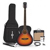 Gear4music Elektro-akoestische Studiegitaar, Sunburst, met 15W Akoestische Versterker & Accessoireset