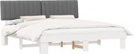 vidaXL Bedframe met gevoerd hoofdbord Lichtgrijs 200 x 200 cm