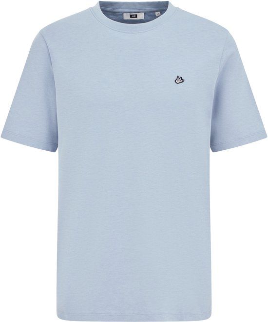 WE Fashion Heren Regular fit T-shirt Pastel blue