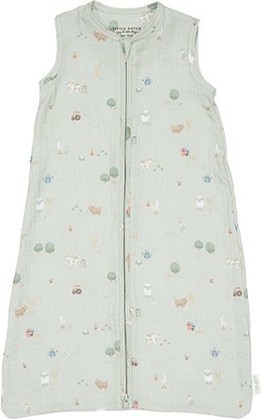 Little Dutch Slaapzak zomer hydrofiel 70 cm - Groen - Little Farm