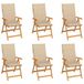 VidaXL Tuinstoel Terras Gecapitonneerde zitting Teak Beige 6 stuks