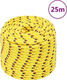 vidaXL Boottouw 14 mm 25 m polypropyleen geel