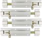 AMIG schuifslot/plaatgrendel - 4x - aluminium - 25cm - wit - incl schroeven - deur - raam