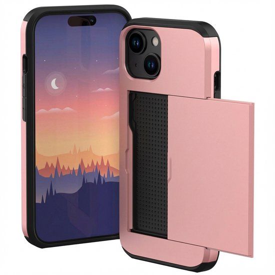 imoshion Hoesje met Pasjeshouder - Geschikt voor Apple iPhone 15 - Rosé Goud