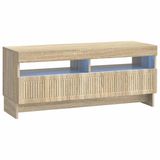 vidaXL LED tv-meubel EDE 100 x 35 x 43 cm Sonoma Eiken Bewerkt hout