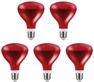 Asalite Infrarood Warmtelamp G95 E27 - 100W - 2800K - 95mm - Rood Glas - 5 stuks