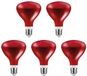 Asalite Infrarood Warmtelamp G95 E27 - 100W - 2800K - 95mm - Rood Glas - 5 stuks