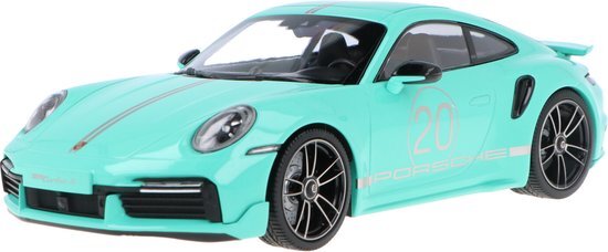 MINICHAMPS 155069175 - Porsc. 911 (992) Turbo S Coupe Sport Design Green 2021 - schaal 1/18 - verzamelstuk miniatuur