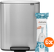Brabantia Bo Pedal Bin - 2 x 30 Liter - RVS - Fingerprint Proof + Vuilniszakken (120 stuks)