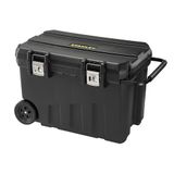 Stanley 1-92-978 Gereedschapskist, 76,8 x 49 x 47,6 cm, mobiele box voor gereedschap, hoog volume van 90 l, gereedschapsopslag met metalen sluitingen, uitneembare plank, zwart