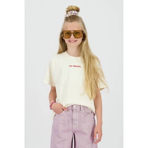 Raizzed T-shirt lichtgeel Meisjes Katoen Ronde hals Tekst - maat 152