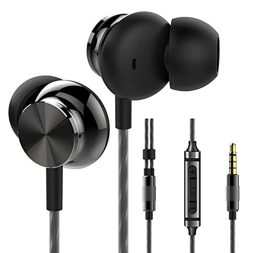Betron BS10 Koptelefoon Bedrade Hoofdtelefoon In Ear Geluidsisolerende Oordopjes met Microfoon en Volumeregeling Krachtige Bass Driven Geluid, 12mm Grote Drivers, Ergonomisch Ontwerp
