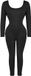 MEETYOO Corrigerende Bodysuit Dames Full Body Shapewear Naadloos Lange Mouwen Buikcorrectie Taillecorrectie Body Shaper Plus Size XL XXL 3XL 4XL Zwart