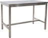 Saro Table en acier inoxydable, avec étagère inférieure - 700 mm de profondeur, 1600 mm