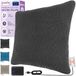 Qomcomfor Coussin chauffant sans fil - Tricot - 43x43 - Rechargeable - Coussin électrique - Anthracite