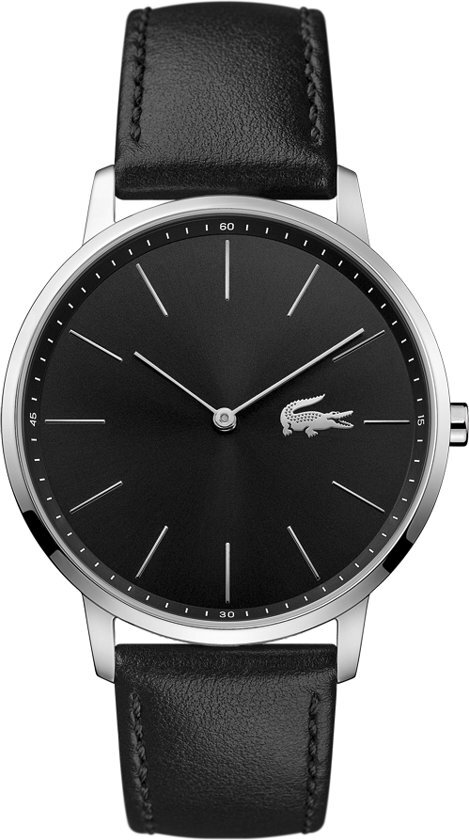 Lacoste LC2011016 MOON - Polshorloge - Leer - Zilverkleurig - Ã˜ 40mm