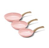 Cook and Pan Cook & Pan 3-Delige Koekenpan Pannenset Roze Ø 20, 24 & 28 cm