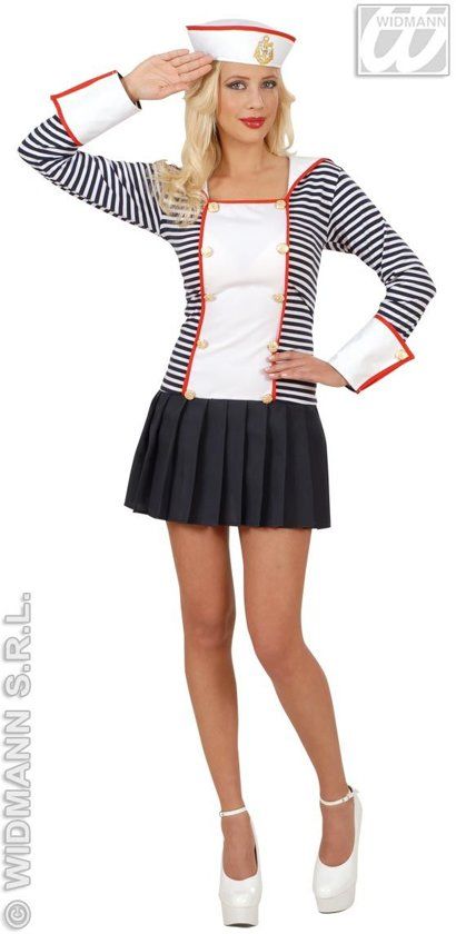 Widmann Kapitein & Matroos & Zeeman Kostuum Sexy Matroos Meisje Land In Zicht Kostuum Vrouw Small Carnaval kostuum Verkleedkleding