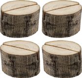 Santex Naamkaart/Plaatskaart Houders - Boomschijf - Bruiloft - 12 Stuks - Hout