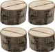 Santex Naamkaart/Plaatskaart Houders - Boomschijf - Bruiloft - 12 Stuks - Hout