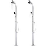 Douche de jardin avec socle gris 220 cm aluminium