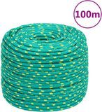 vidaXL Boottouw 10 mm 100 m polypropyleen groen