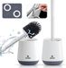Daris Set de brosses de toilette avec support, Aluminium, Blanc