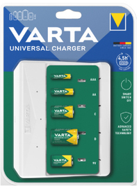 Varta Universal Charger - Batterij-oplader voor AA/AAA/C/D/9V batterijen - Inclusief 4 AA batterijen