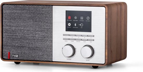 Pinell Supersound 301 Walnut - DAB+ Internet Radio - Spotify Connect - Bluetooth 5.0 - Retro Design