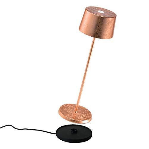 Zafferano - Olivia Pro Aluminium Dimbare LED Tafellamp, Contact Laadbasis, IP65 Bescherming, Binnen/buiten gebruik, H35,5cm, EU Stekker - Kuiperblad