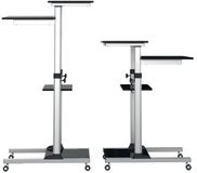 LogiLink BP0070 Zit-sta-bureau In hoogte verstelbaar, Met wieltjes Hoogte: 93.8 tot 1.378 m (b x d) 70 cm x 70.5 cm Zilver