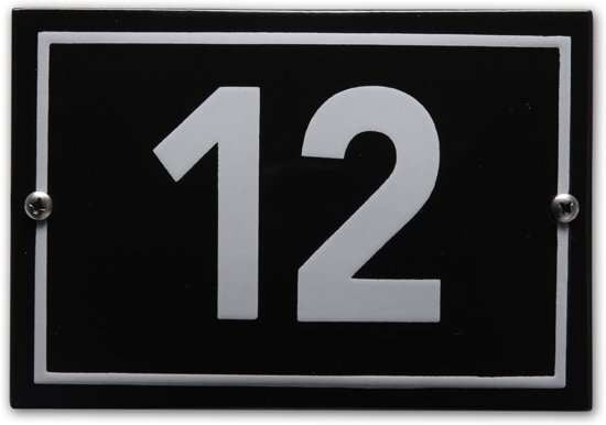 EmailleDesignÂ® Huisnummer model Phil nr. 12