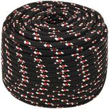 vidaXL Multifunctioneel touw 12 mm 100 m Zwart en Rood PP
