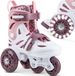 Cariboo Ballerina Patins à roulettes - Enfants - Rose-Violet - Filles - Roues LED - Taille réglable (26-30)